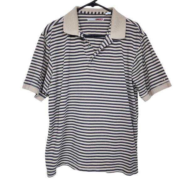 XL Grand Slam Striped Mens Collared Polo Shirt - Picture 1 of 5